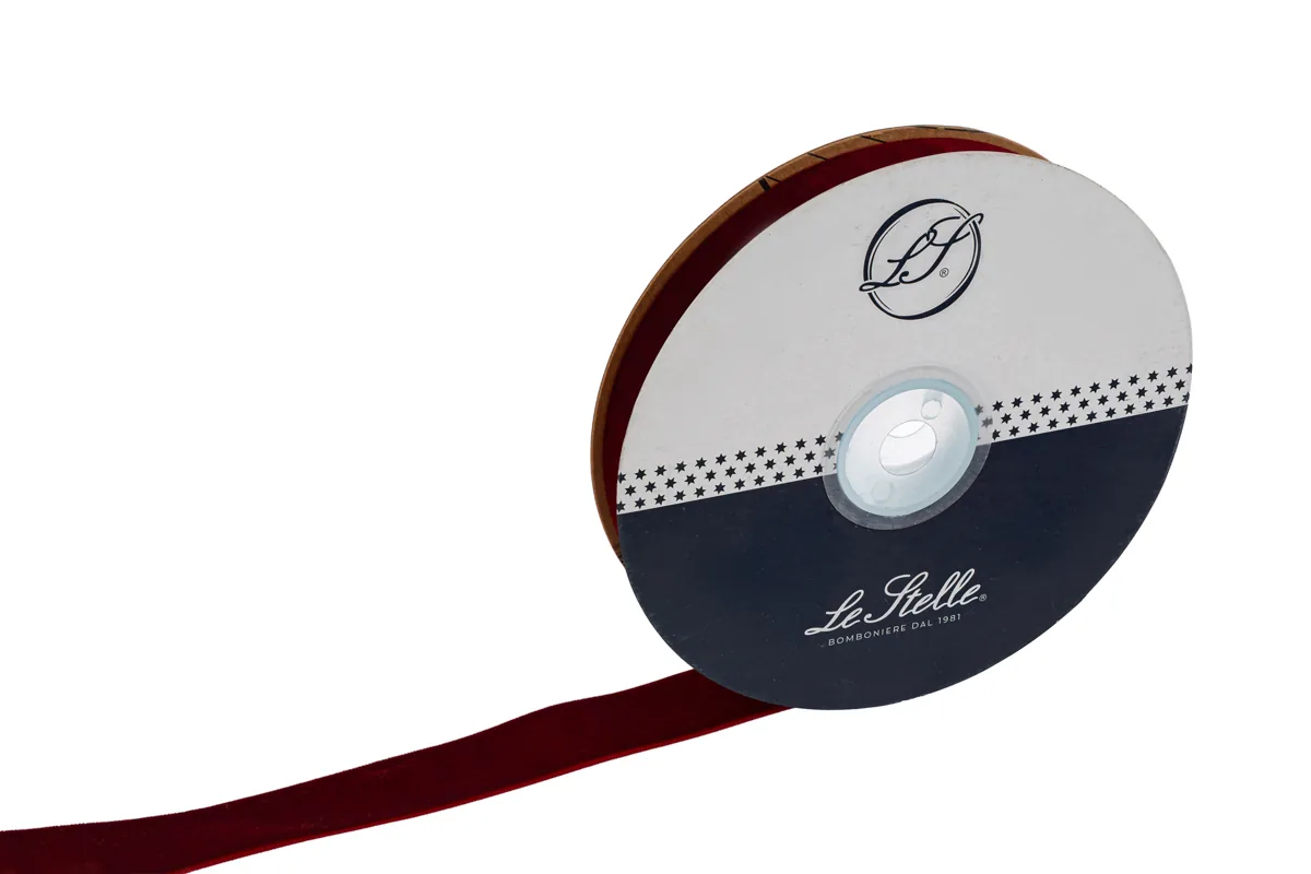 Nastro Velluto Bordeaux 25Mmx10Mt