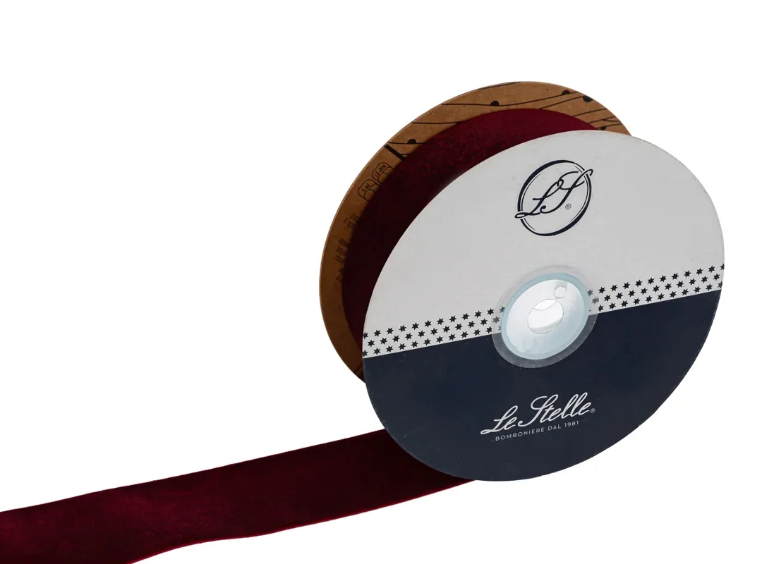 Nastro Velluto Bordeaux 38Mmx10Mt