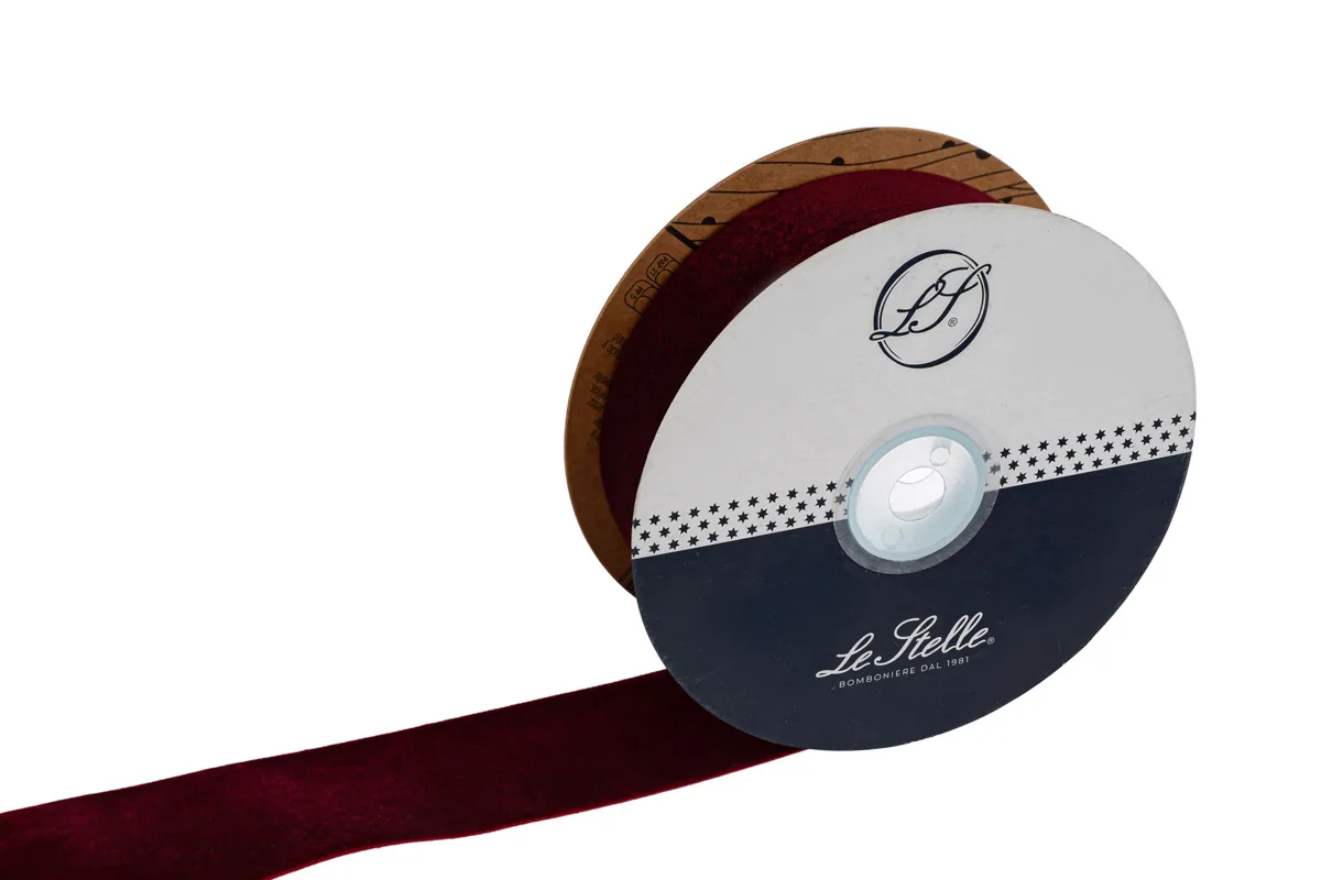 Nastro Velluto Bordeaux 38Mmx10Mt