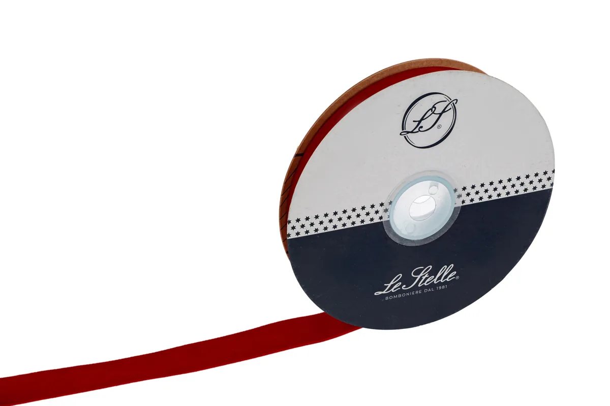 Nastro Velluto Rosso 25Mmx10Mt