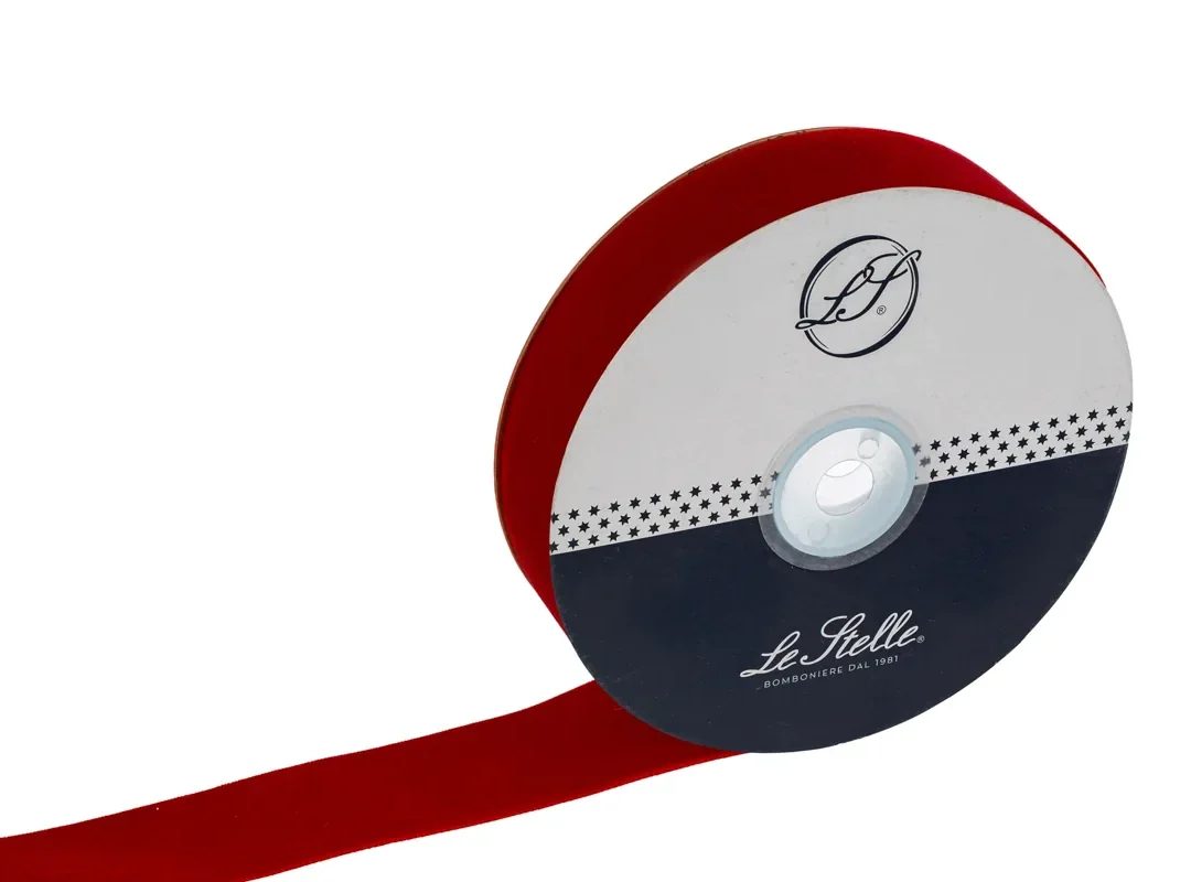 Nastro Velluto Rosso 38Mmx10Mt