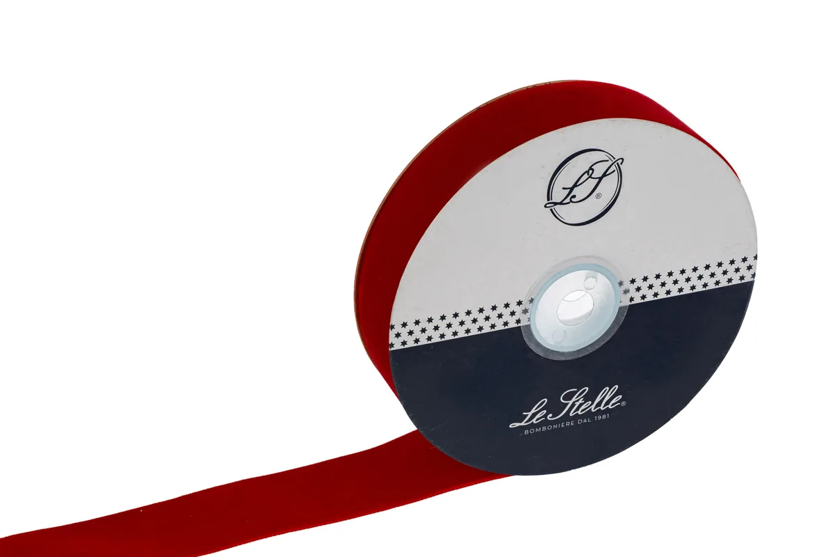 Nastro Velluto Rosso 38Mmx10Mt