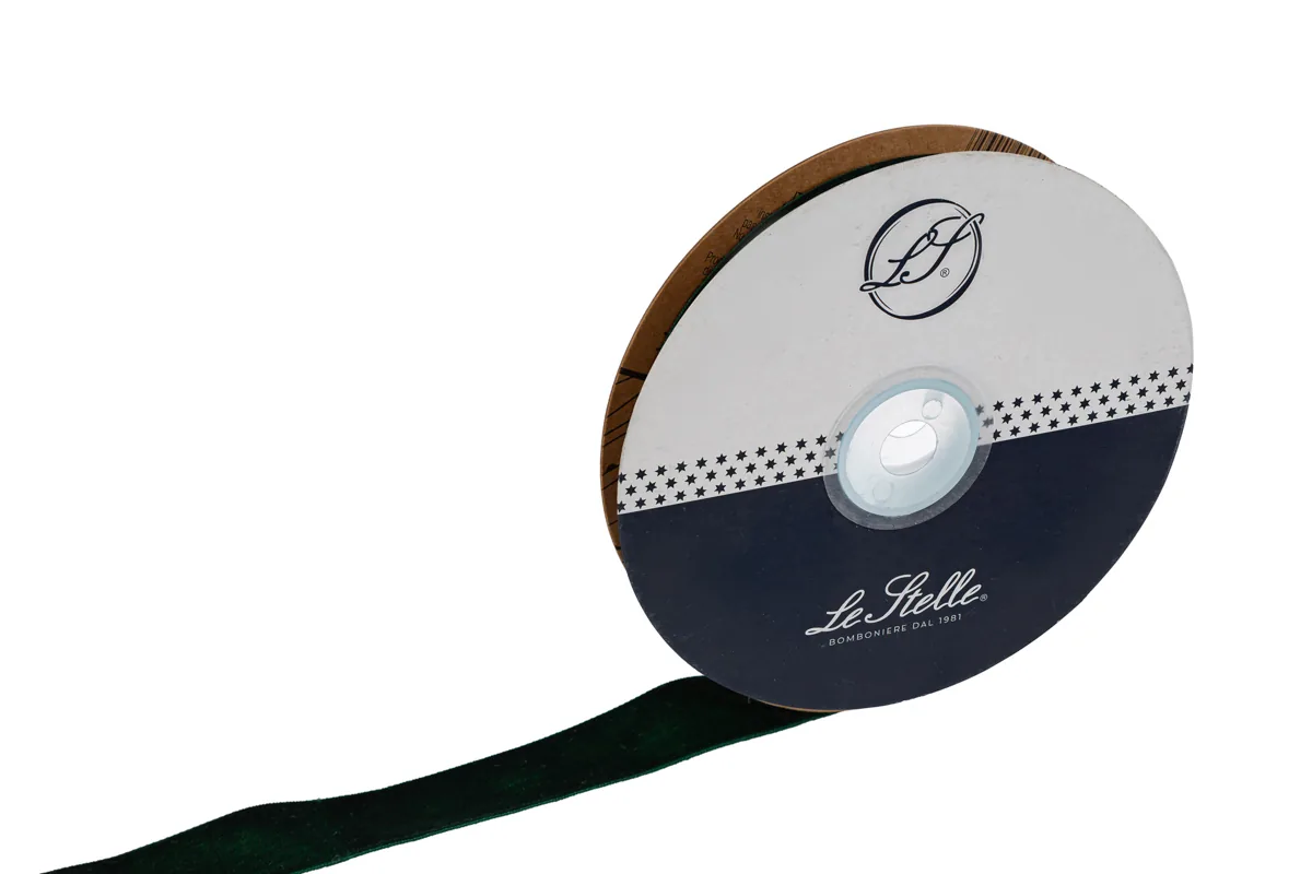 Nastro Velluto Verde 25Mmx10Mt