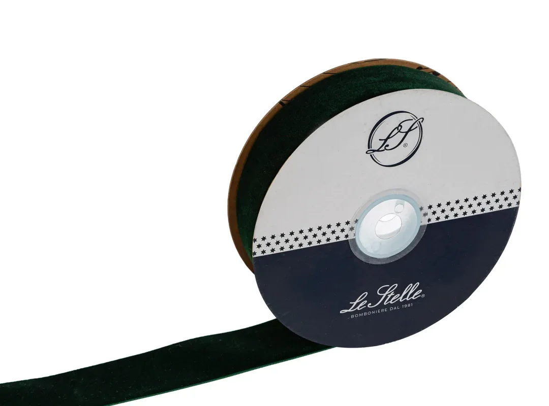 Nastro Velluto Verde 38Mmx10Mt