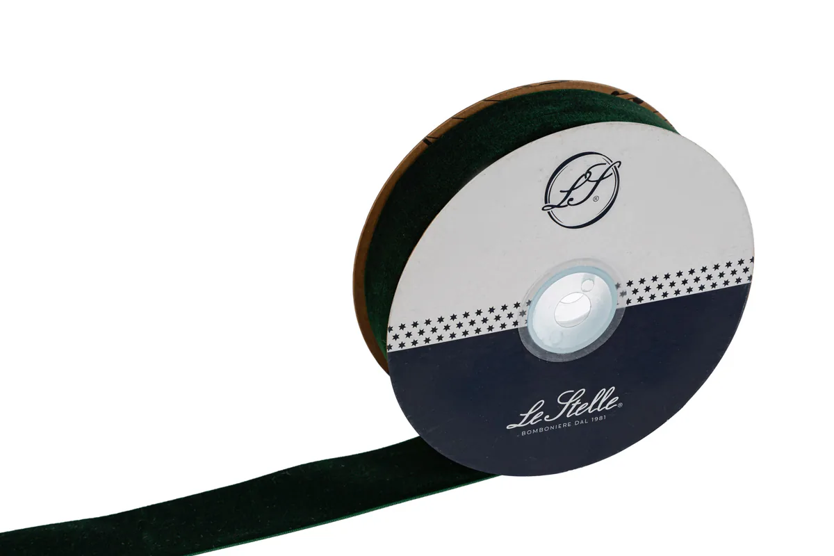 Nastro Velluto Verde 38Mmx10Mt