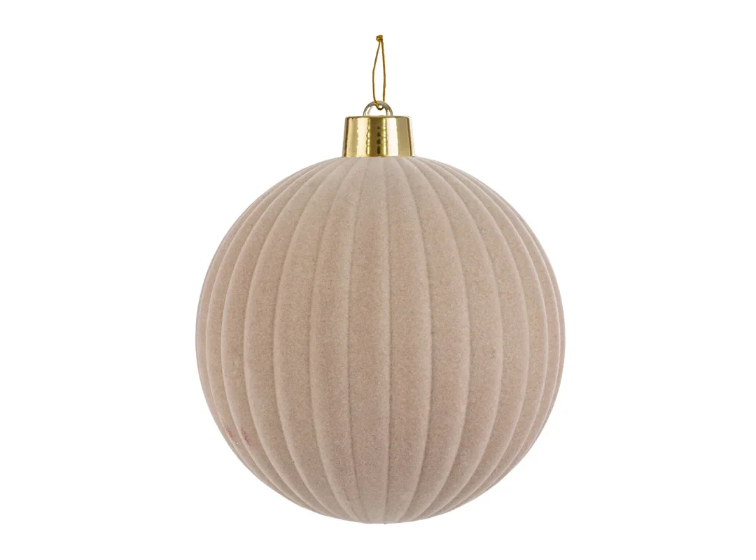 Pallina Plastica Velluto "Watermelon" Diam.25Cm Beige