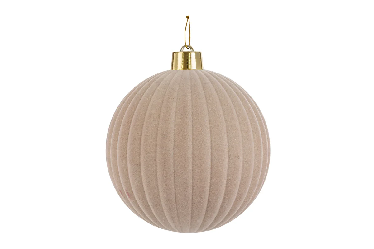 Pallina Plastica Velluto "Watermelon" Diam.25Cm Beige