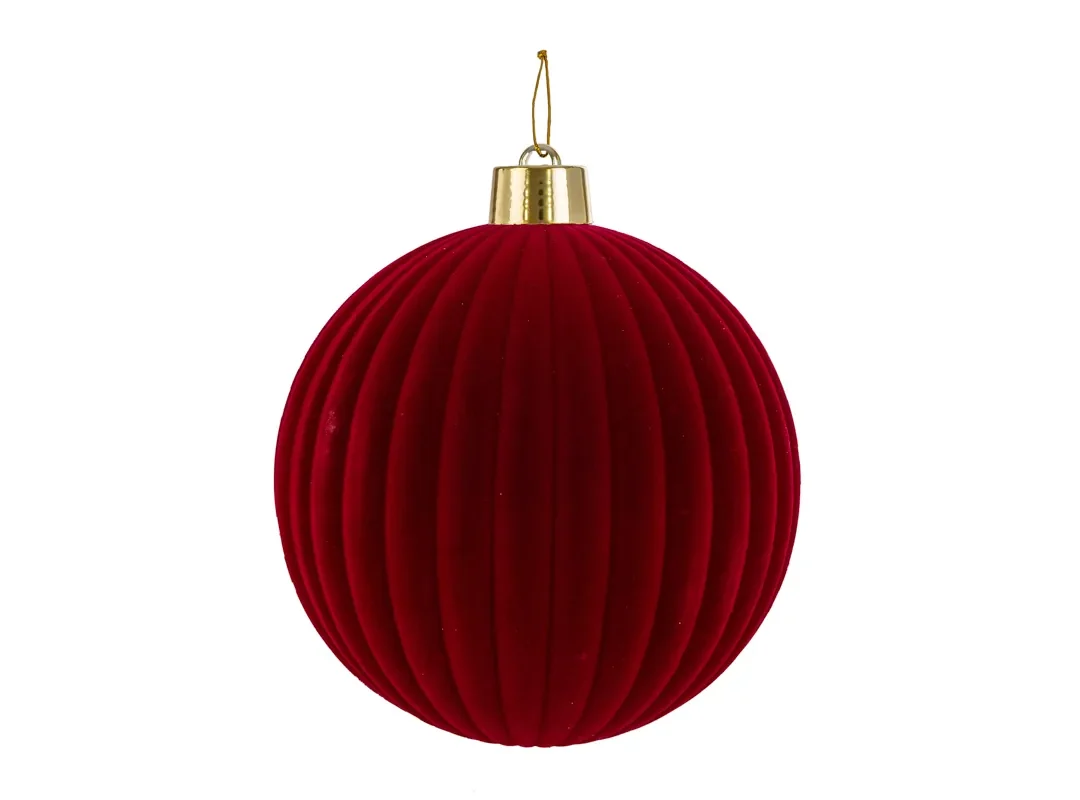 Pallina Plastica Velluto "Watermelon" Diam.25Cm Bordeaux