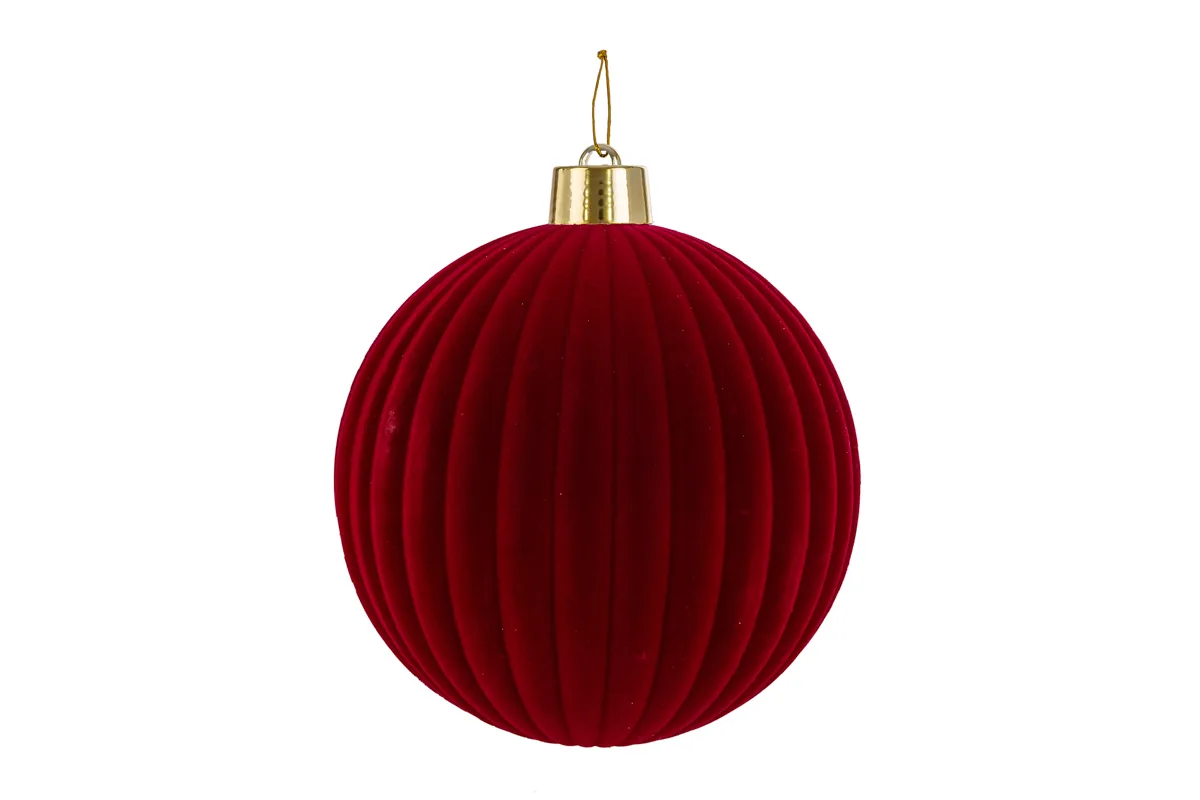 Pallina Plastica Velluto "Watermelon" Diam.25Cm Bordeaux