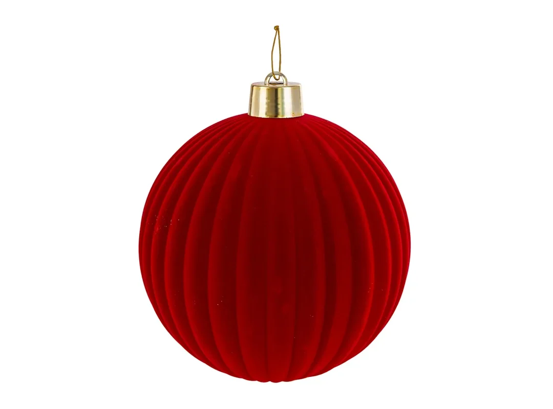 Pallina Plastica Velluto "Watermelon" Diam.25Cm Rosso