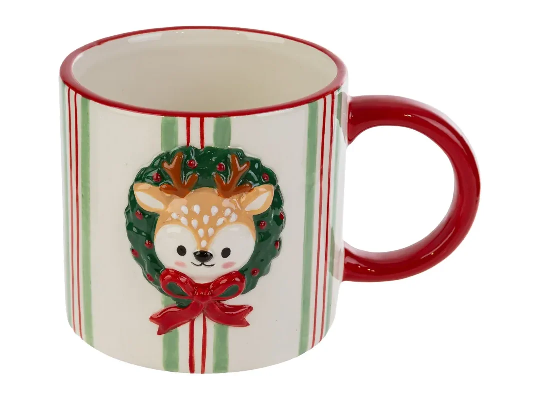 Renna Natale In Ceramica 16X11,5Xh.10Cm