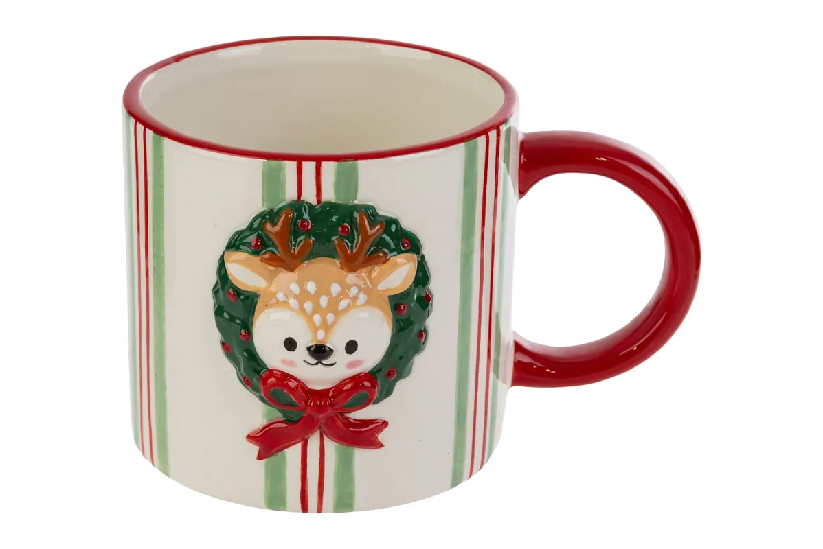 Renna Natale In Ceramica 16X11,5Xh.10Cm