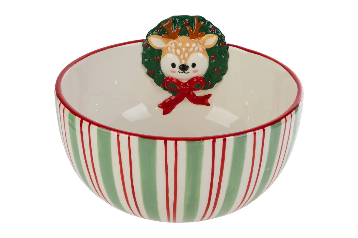 Renna Natale In Ceramica 16X15,5Xh.10Cm Renna Natale In Ceramica 16X15,5Xh.10Cm