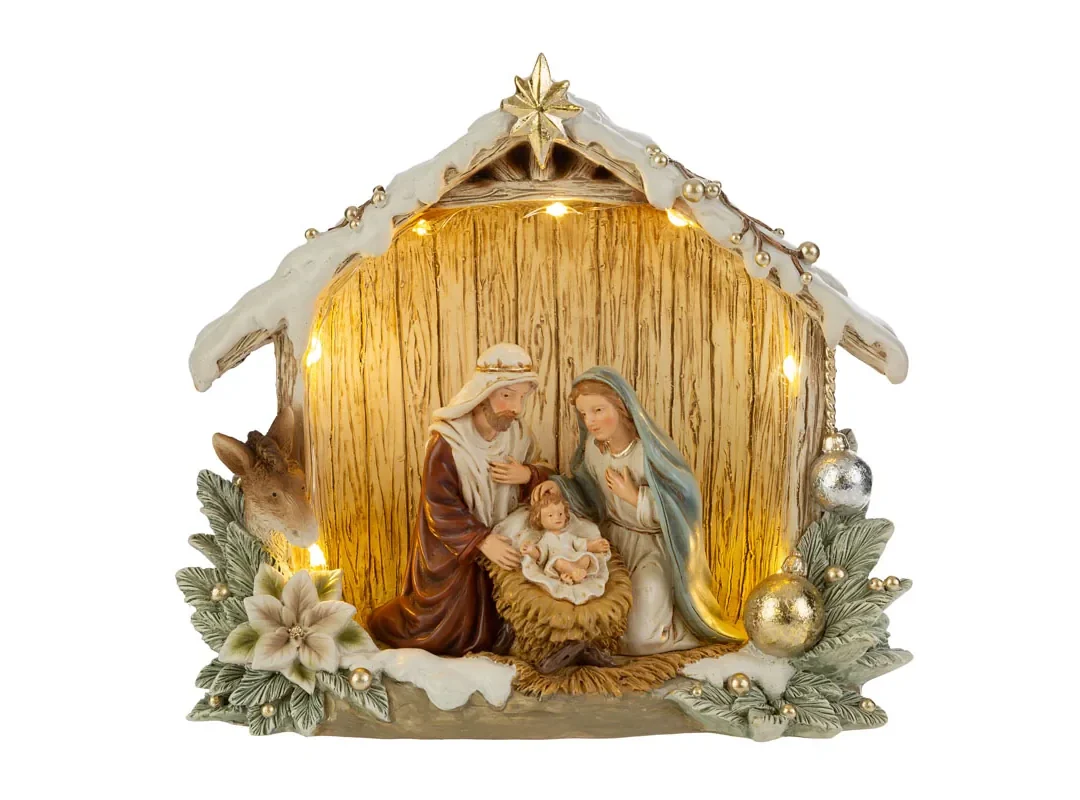 Sacra Famiglia Resina Led 18X6,5X16Cm