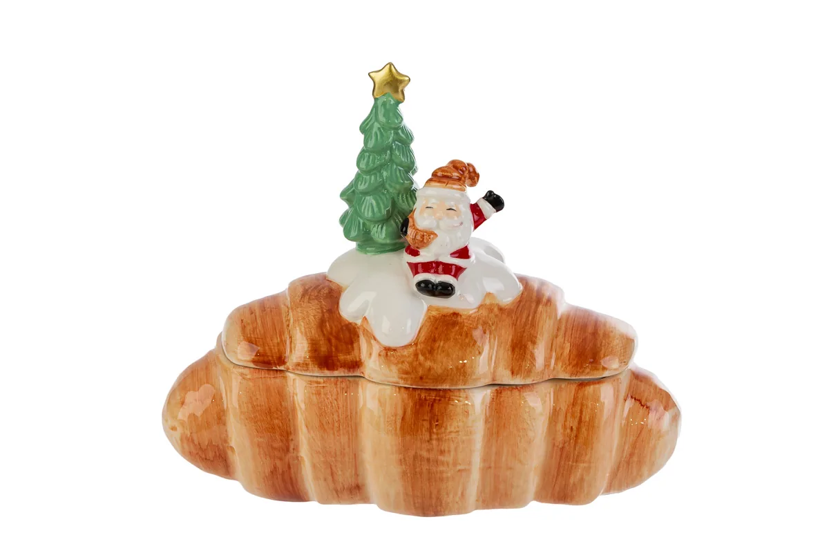Scatola Babbo Natale In Ceramica 20X12Xh.17Cm