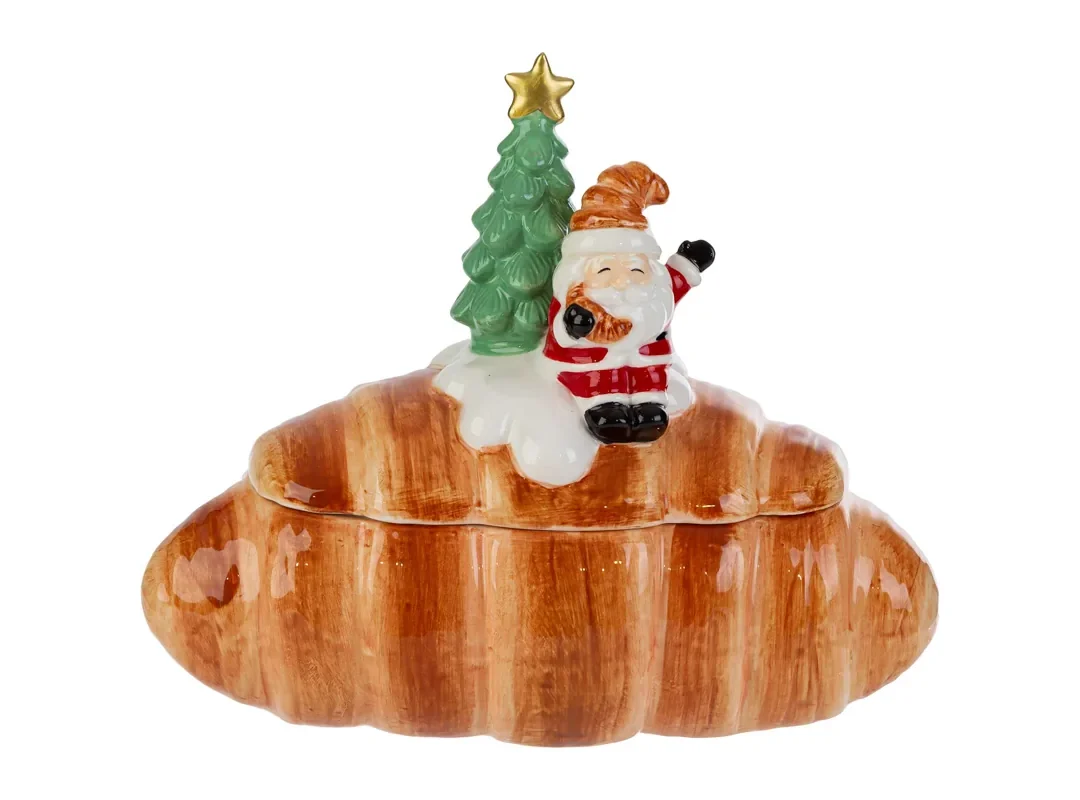 Scatola Babbo Natale In Ceramica 25X14Xh.22Cm