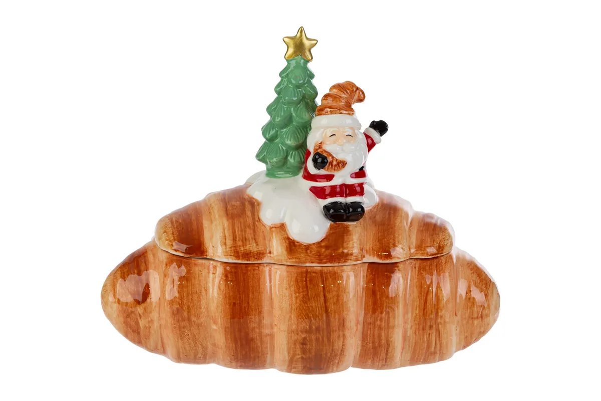 Scatola Babbo Natale In Ceramica 25X14Xh.22Cm Scatola Babbo Natale In Ceramica 25X14Xh.22Cm