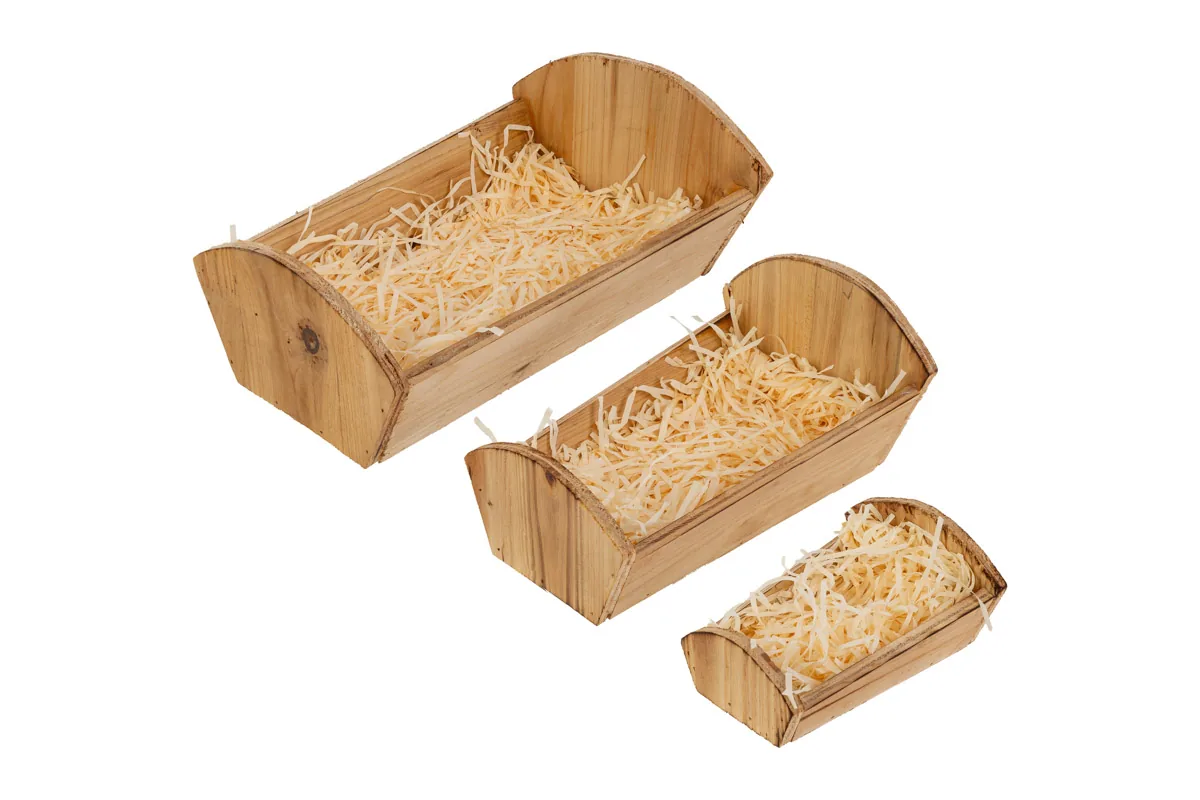 Set 3 Pz Culla Legno 12X15X7,5 / 16X23X12 / 20X28X13 Cm Set 3 Pz Culla Legno 12X15X7,5 / 16X23X12 / 20X28X13 Cm