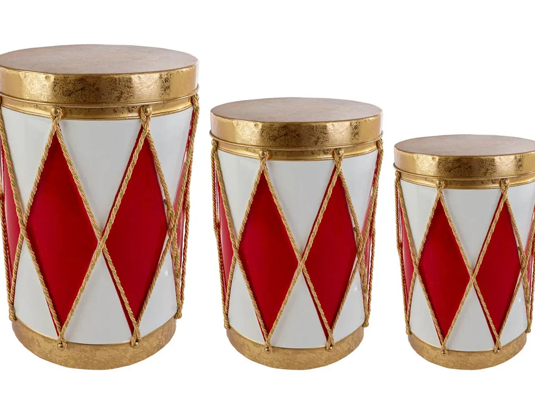 Set 3 Scatole Tamburo Metallo 18X25/21X30/24X35,5Cm