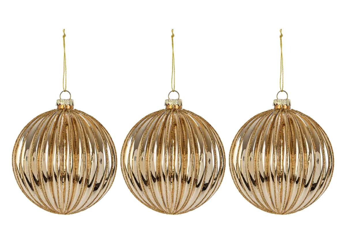 Set 3Pz Palline Vetro Oro Diam.12Cm Set 3Pz Palline Vetro Oro Diam.12Cm