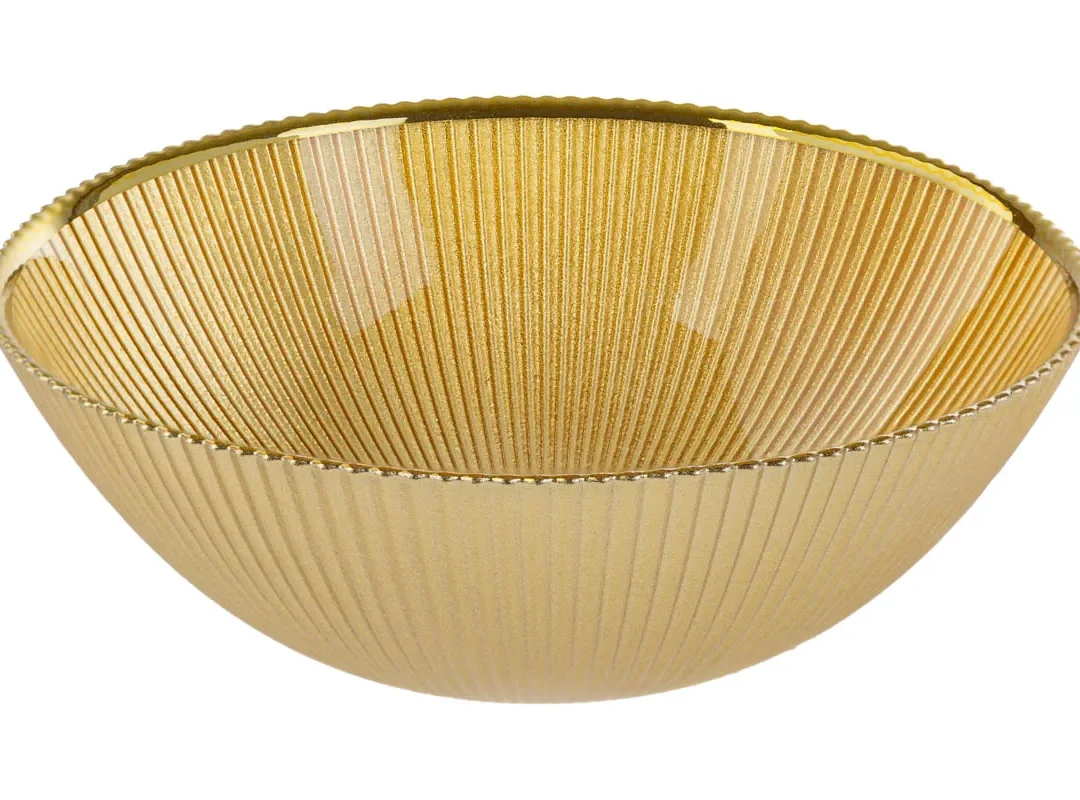 Set 6 Pz Piatto Vetro Oro Filo Oro Diam.20Cm