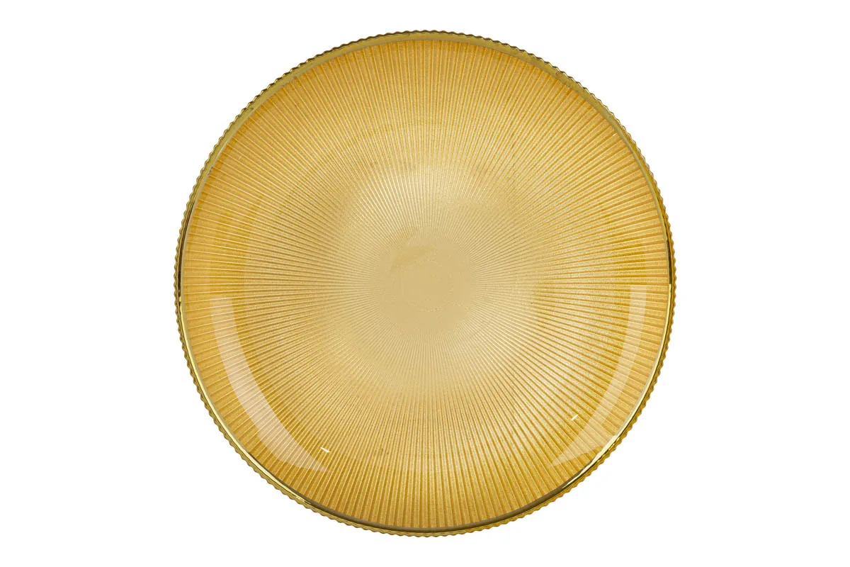 Set 6 Pz Piatto Vetro Oro Filo Oro Diam.31Cm Set 6 Pz Piatto Vetro Oro Filo Oro Diam.31Cm