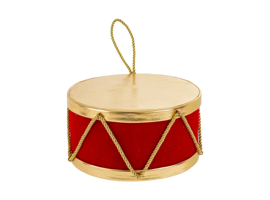 Tamburo Natalizio Col.Rosso 20X20X12Cm
