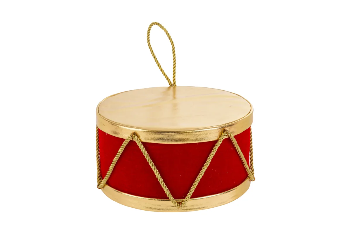 Tamburo Natalizio Col.Rosso 20X20X12Cm