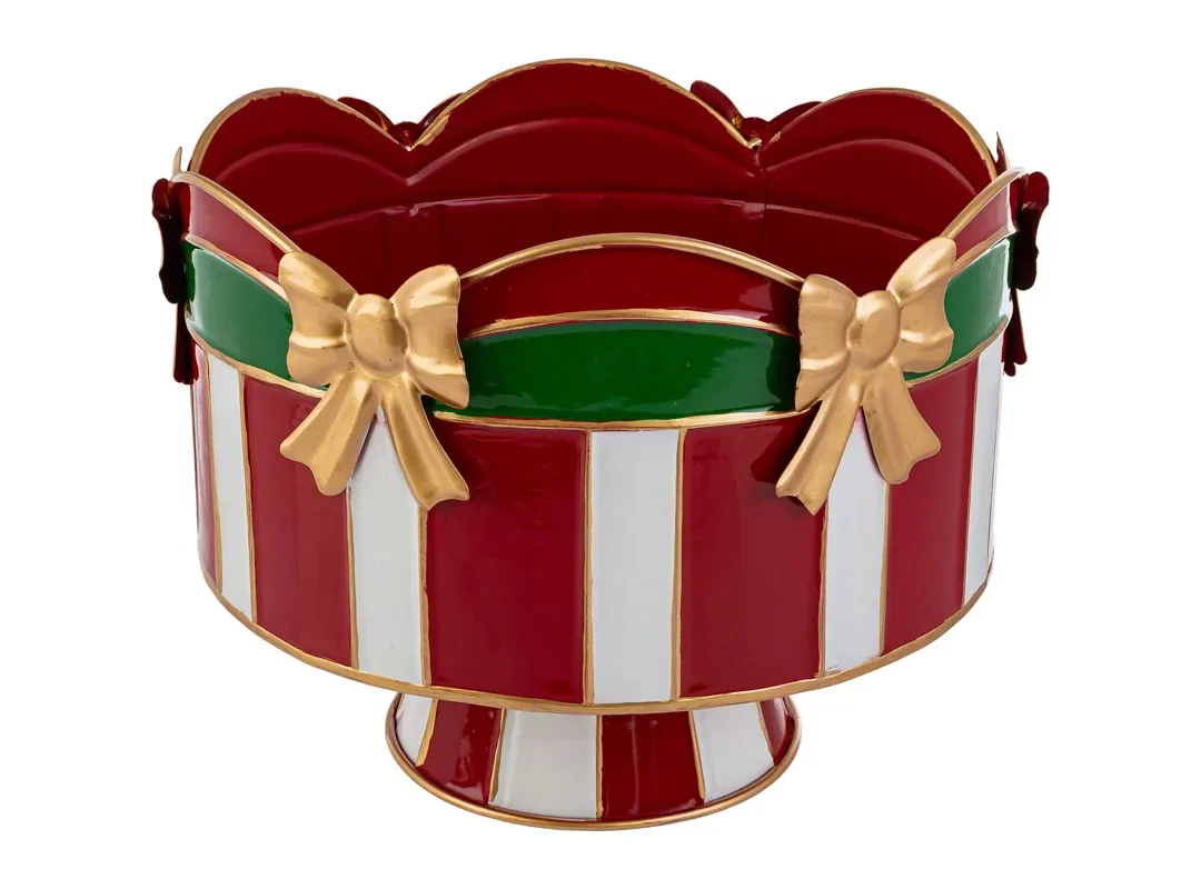 Vaso Metallo Rosso Velvet 25X25X20Cm