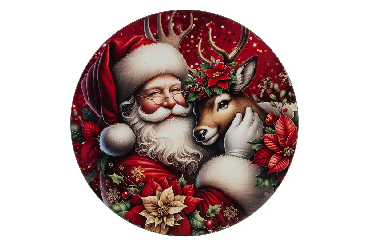 Vassoio Natalizio Melamina Babbo Natale Diam.40Cm